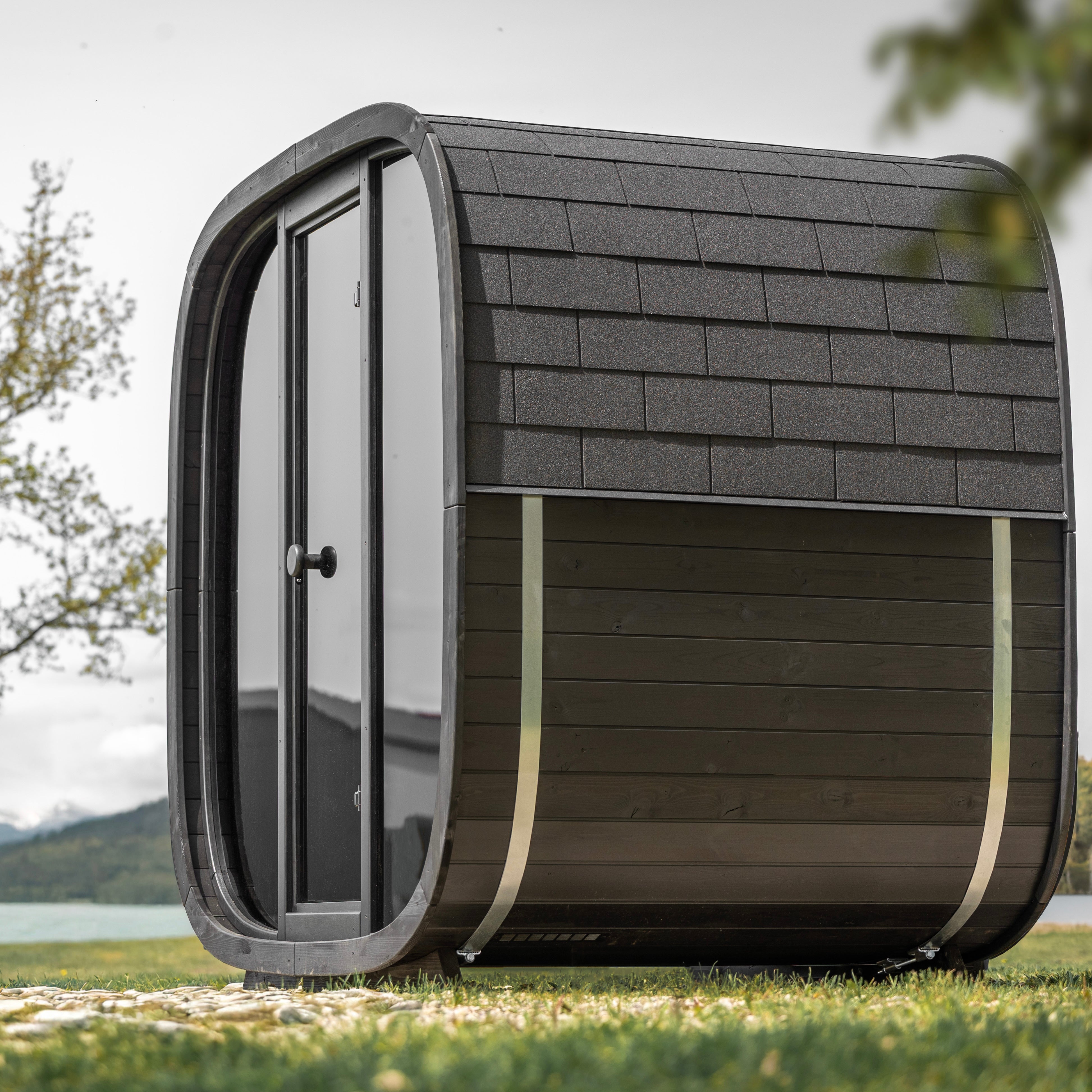 Leil® Black Cube Classic Outdoor Sauna - 4 Person
