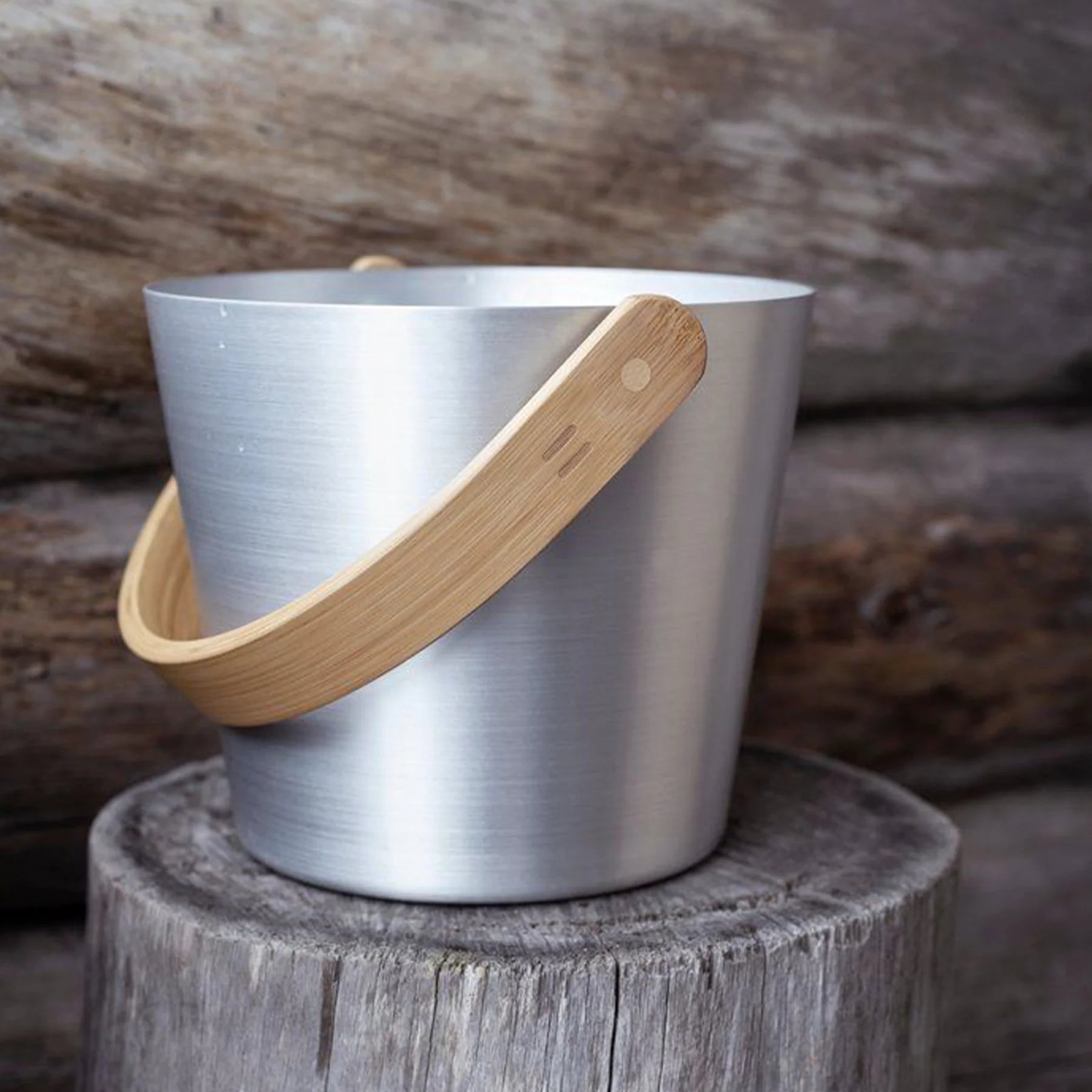 Rento Bamboo Aluminum Sauna Bucket