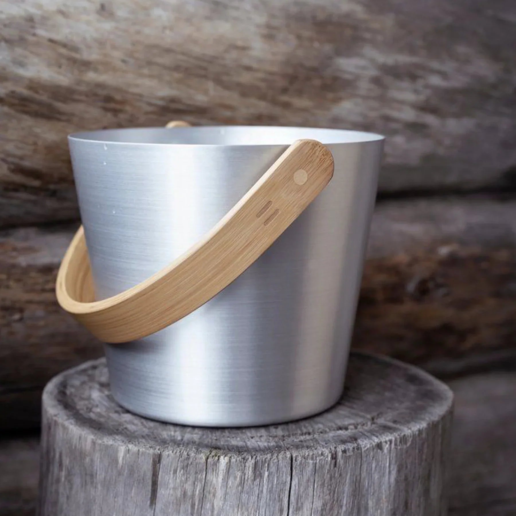 Rento Bamboo Aluminum Sauna Bucket