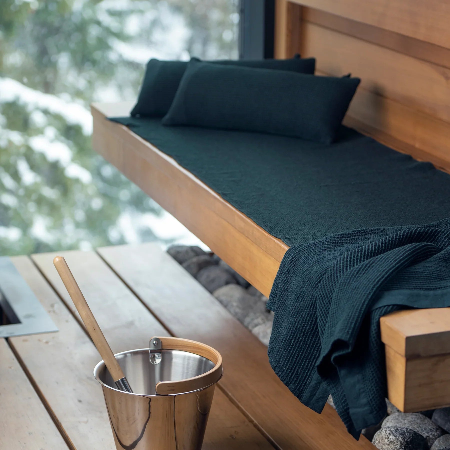 Rento Long Kenno Sauna Seat Cover, Dark Green