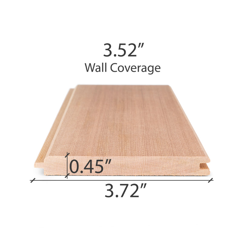 Clear Cedar 1X4 VG T&G V2E Sauna Wall Cladding