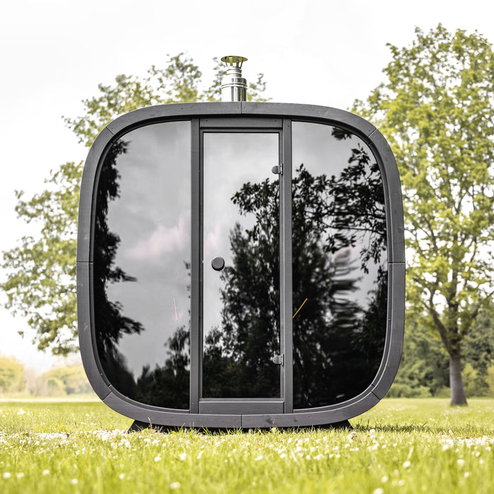 Leil® Black Cube Comfort Outdoor Sauna - 6 Person