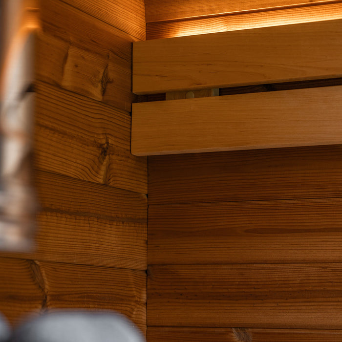 Leil® Black Cube Comfort Outdoor Sauna - 6 Person