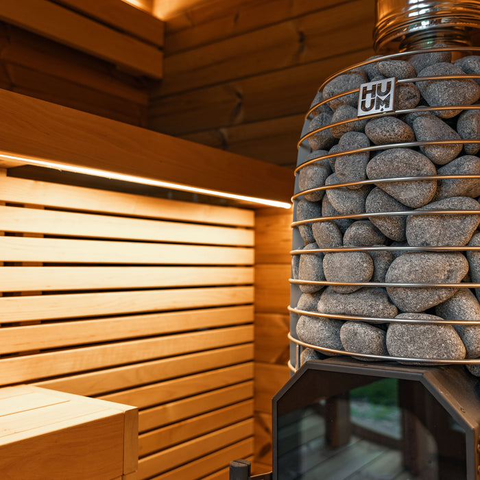 Leil® Black Cube Comfort Outdoor Sauna - 6 Person