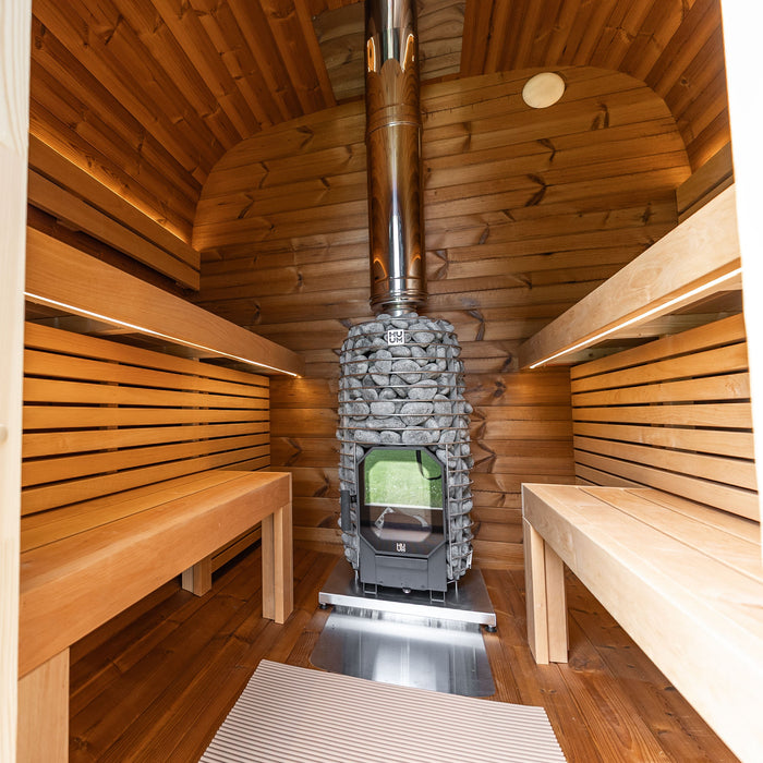 Leil® Black Cube Comfort Outdoor Sauna - 6 Person