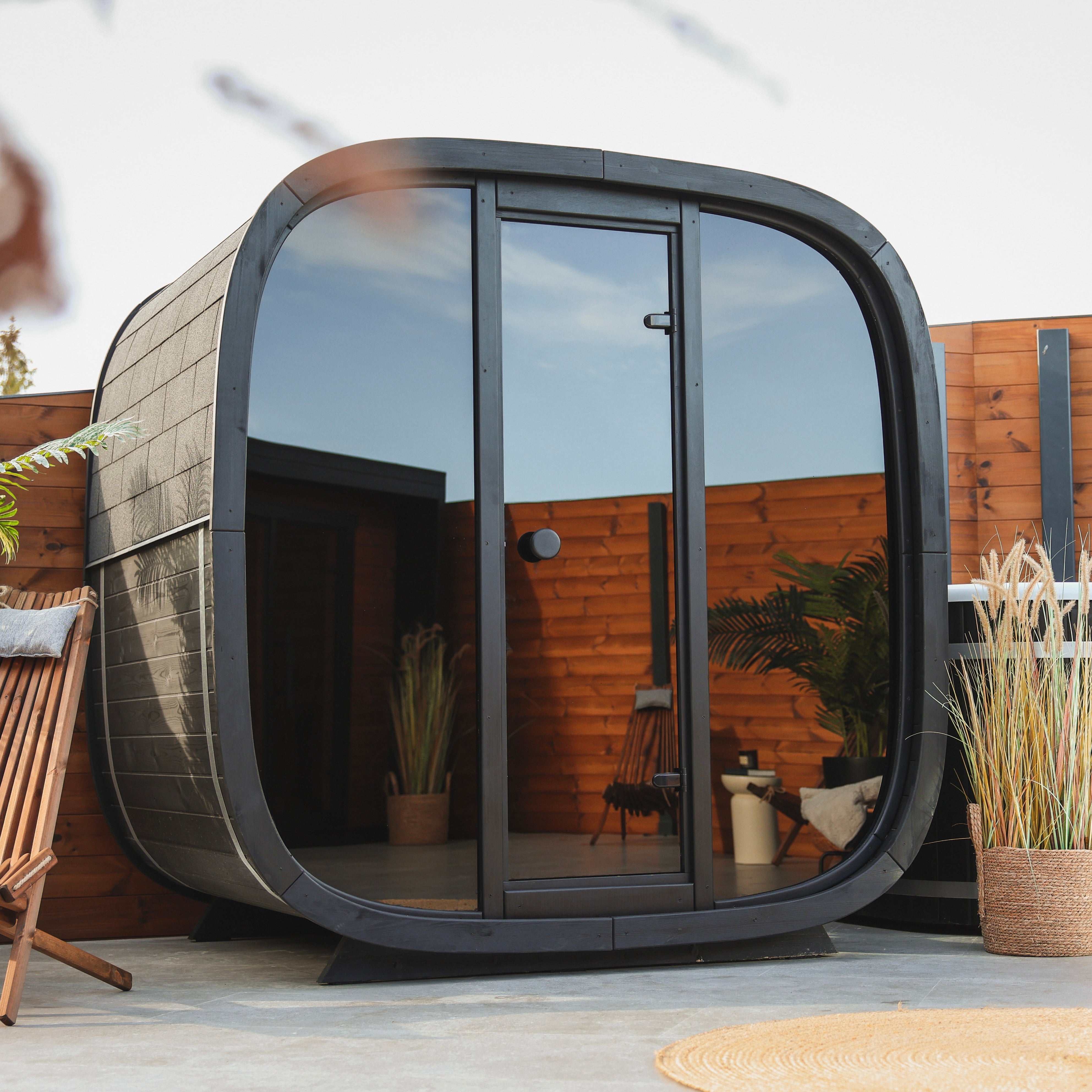 Leil® Black Cube Classic Outdoor Sauna - 4 Person