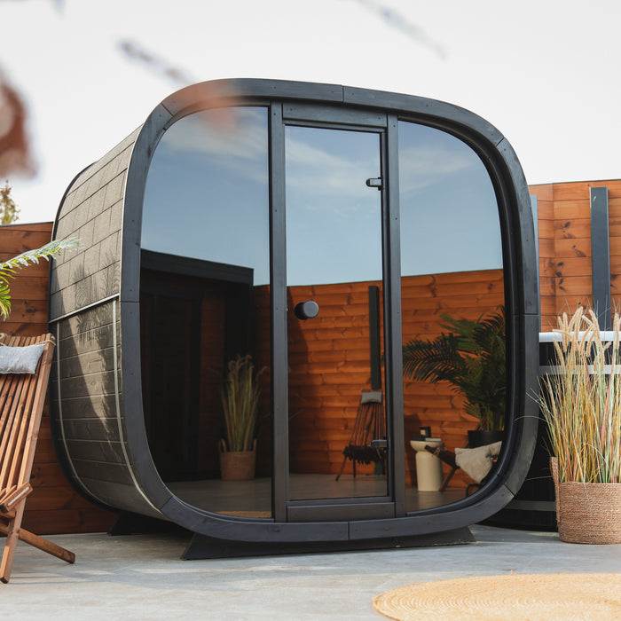 Leil® Black Cube Classic Outdoor Sauna - 4 Person