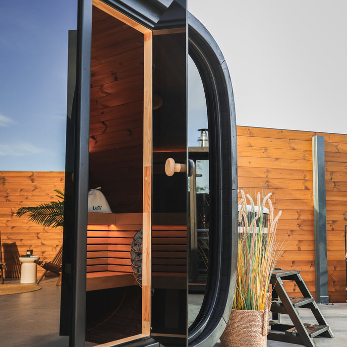 Leil® Black Cube Classic Outdoor Sauna - 4 Person