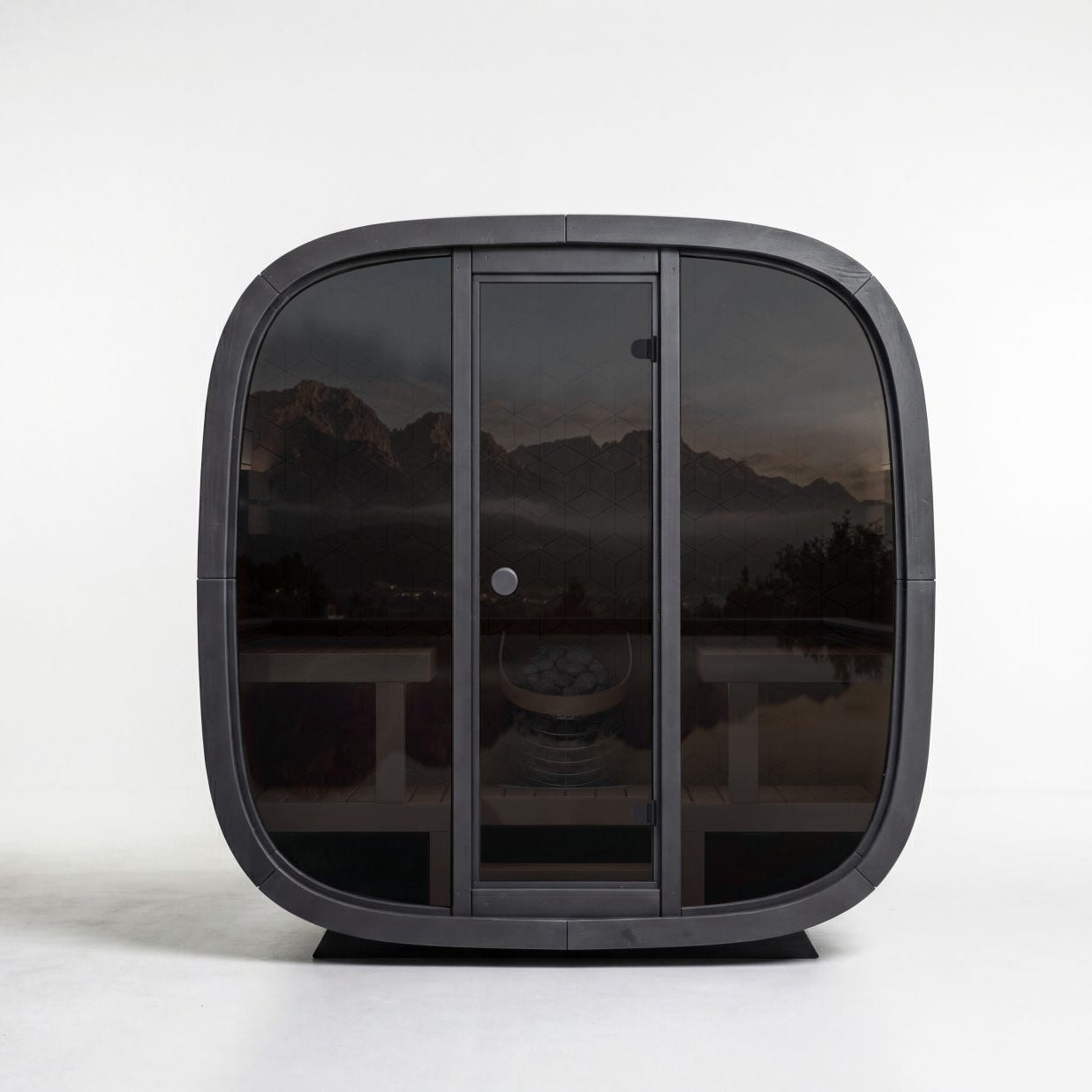 Leil® Black Cube Premium Outdoor Sauna - 4 Person