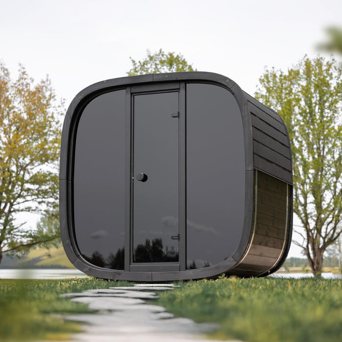 Leil® Black Cube Classic Outdoor Sauna - 4 Person