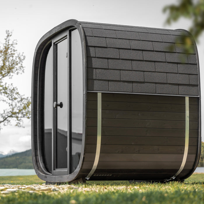 Leil® Black Cube Classic Outdoor Sauna - 4 Person