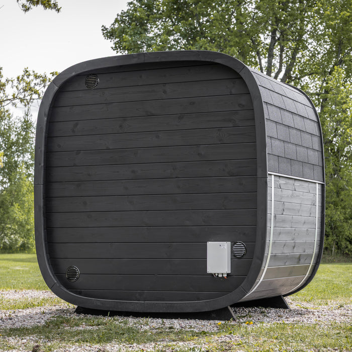 Leil® Black Cube Classic Outdoor Sauna - 4 Person