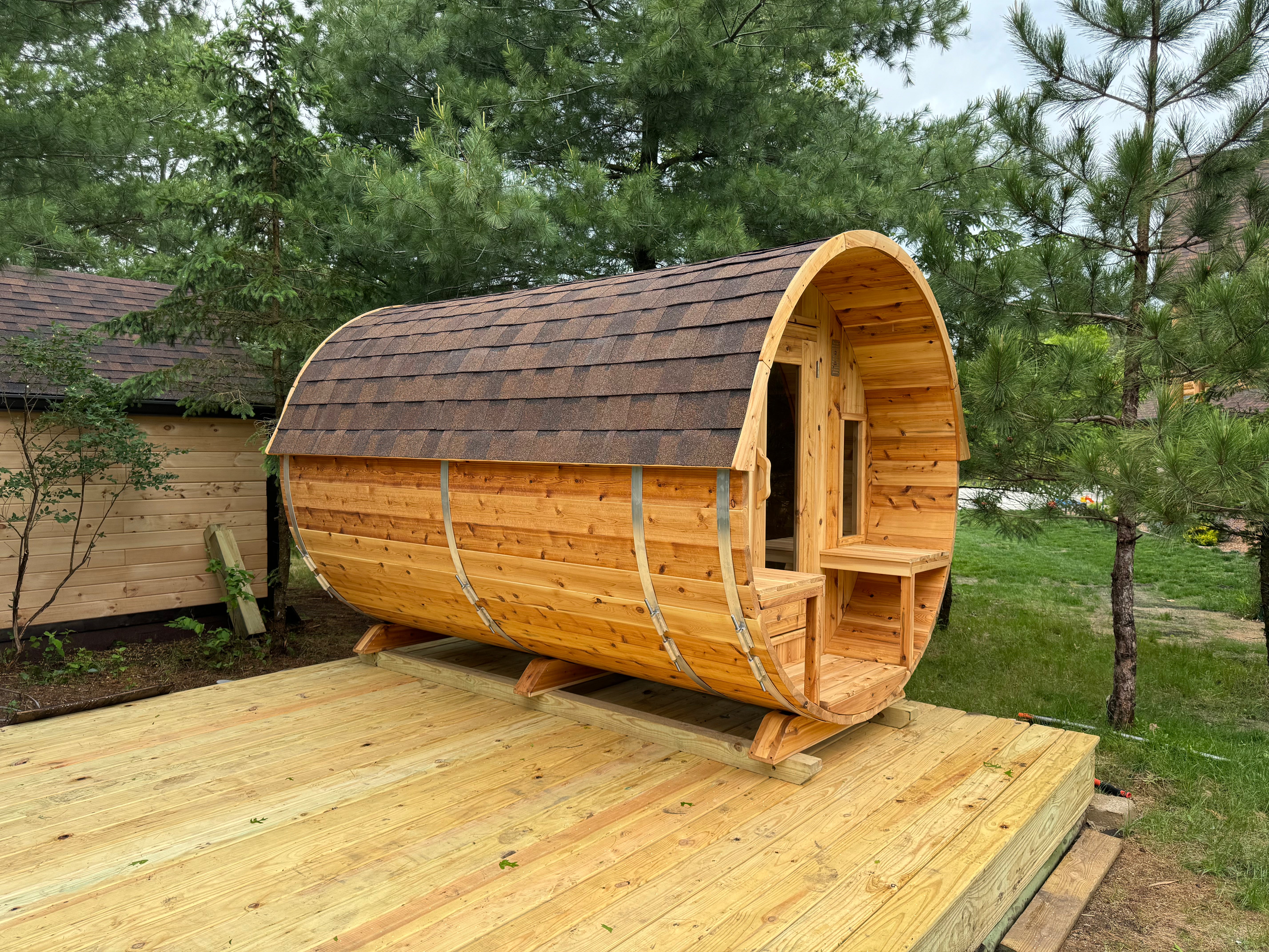 100% Cedar Barrel Sauna - 4-8 Person