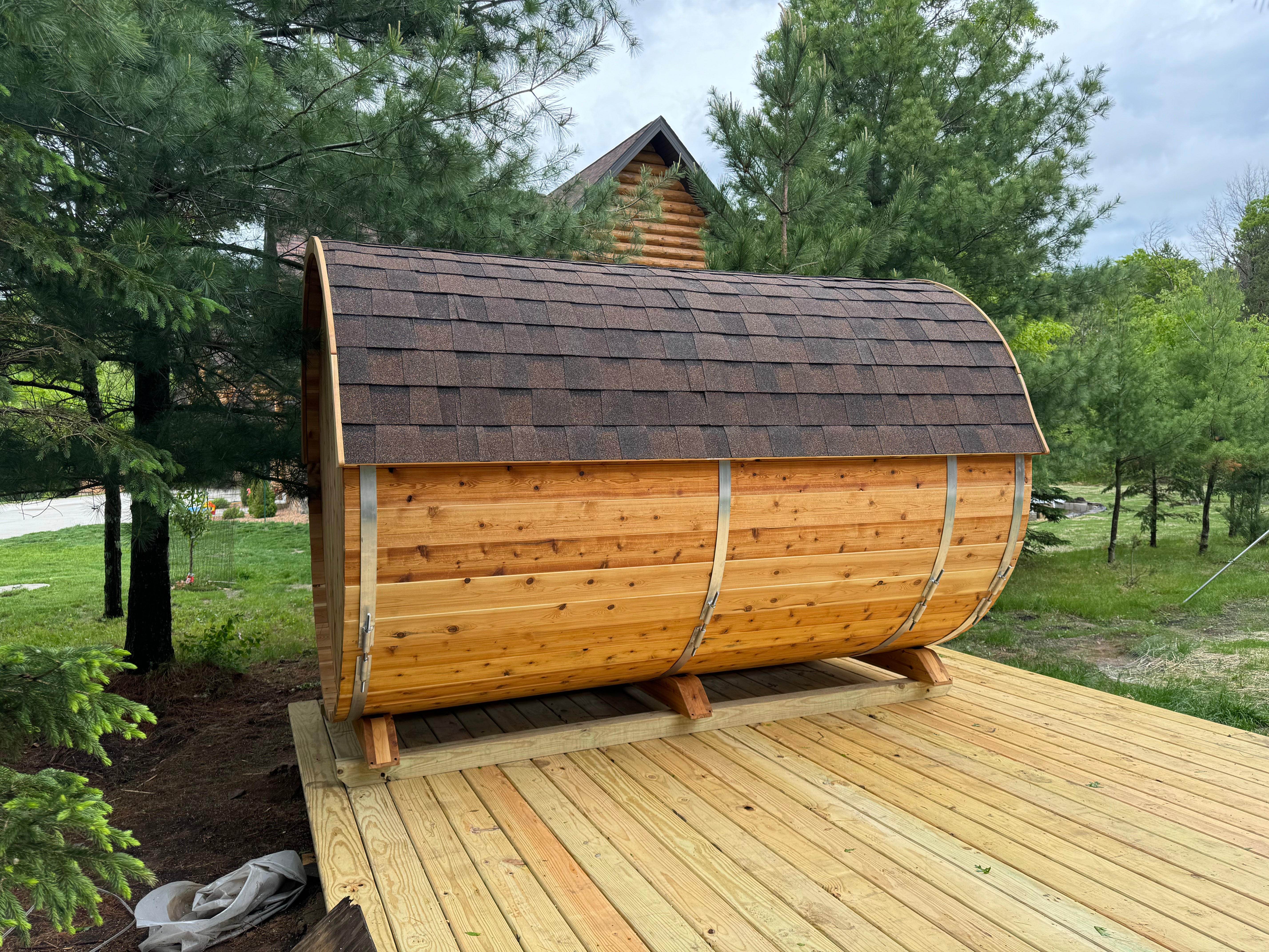 100% Cedar Barrel Sauna - 4-8 Person