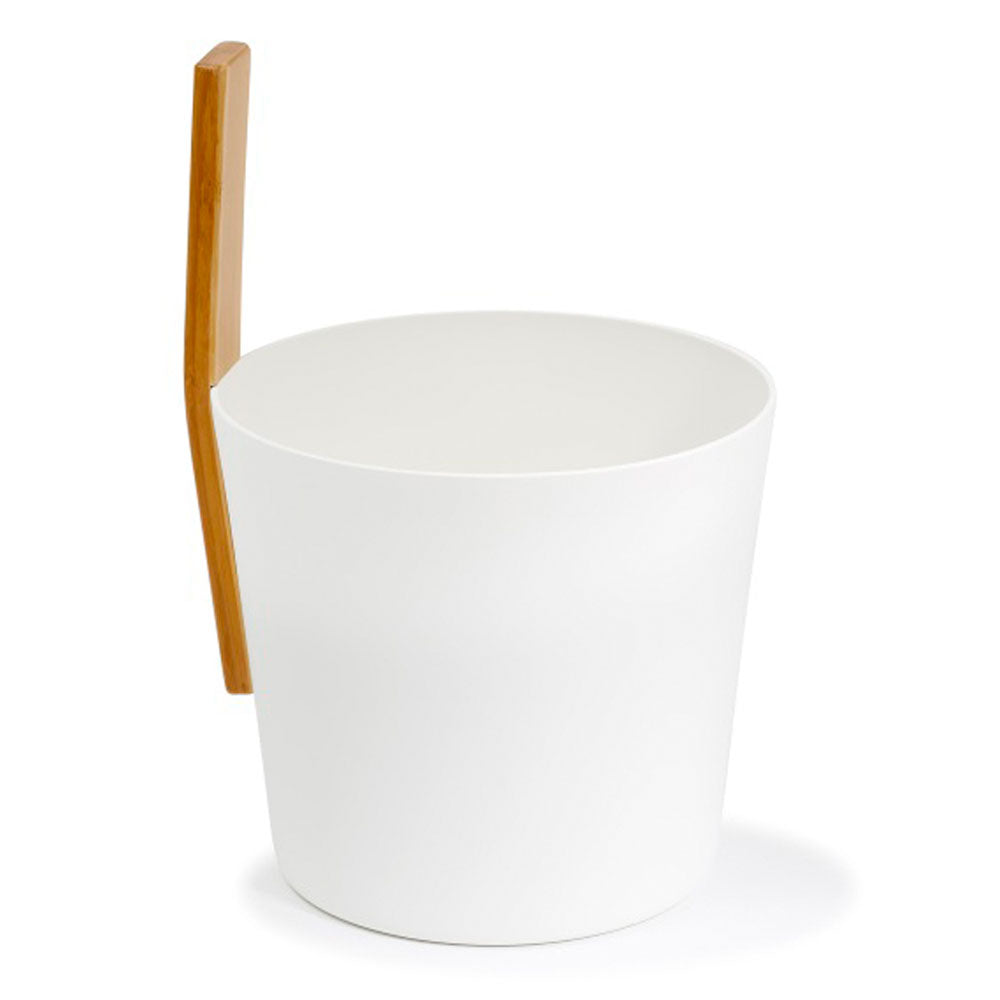 Kolo Sauna Bucket & Ladle - Straight Handle - White