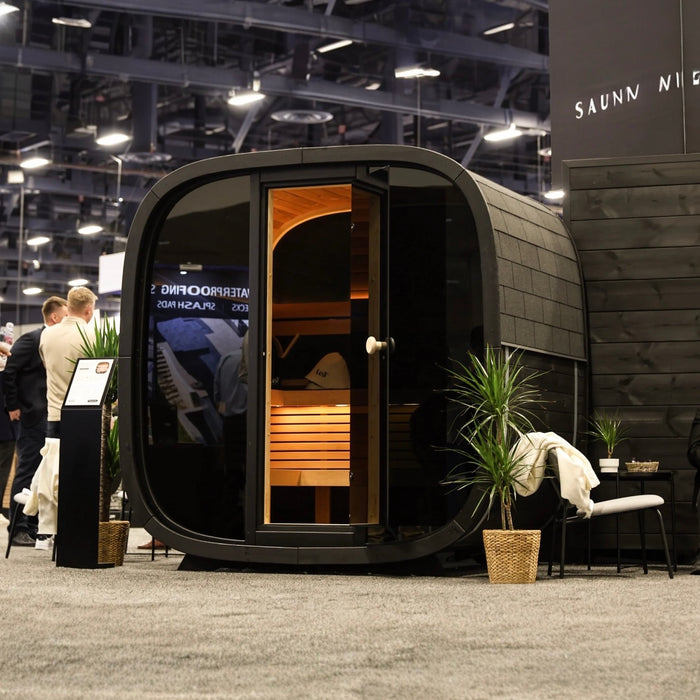 Leil® Black Cube Premium Outdoor Sauna - 4 Person