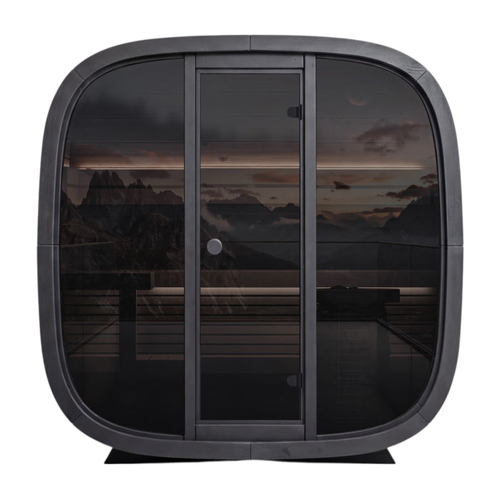 Leil® Black Cube Classic Outdoor Sauna - 4 Person