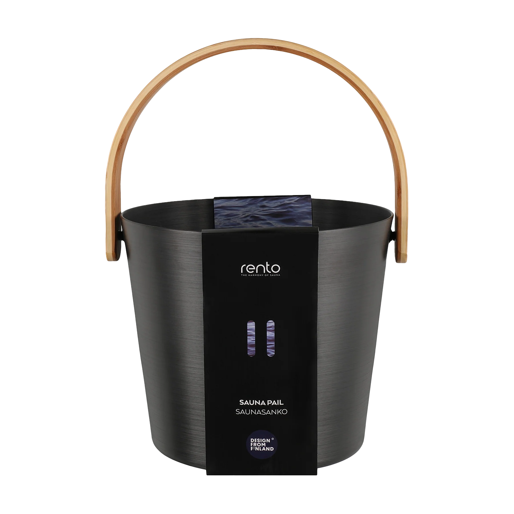 Rento Black Bamboo Aluminum Sauna Bucket