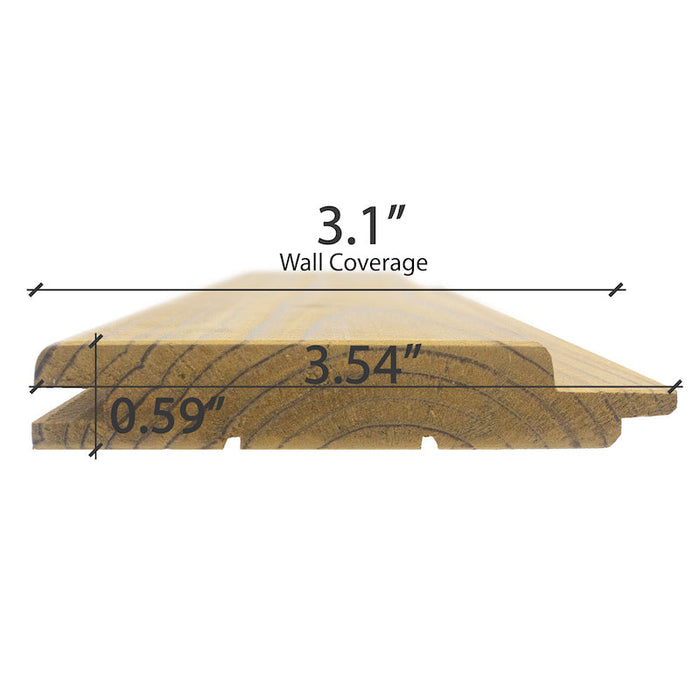 Premium Thermo-Spruce 1x4 T&G STP Sauna Wall Cladding
